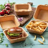 Wiederverwendbare Burgerboxen, braun, 16 x 15 x 8,5 cm, 60 Stück