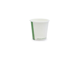Weißer Pappbecher von Vegware, 120 ml, Durchmesser 62 mm, 50 Stück