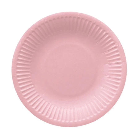 Runder Pappteller „Light Pink“, Durchmesser 18 cm, 8 Stück