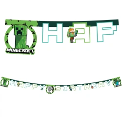 Geburtstagsgirlande aus Papier „Minecraft“, 2 m, 1 Stück