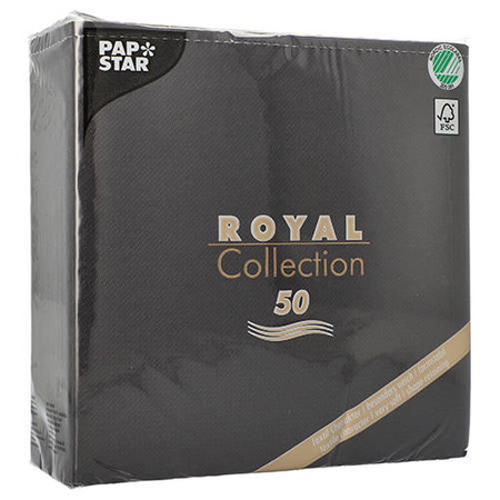 Servietten „Royal Collection“, schwarz, 3W 1/4, 40 x 40 cm, 50 Stück