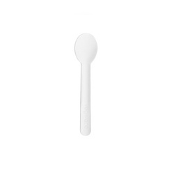 Weiße Papierspeiselöffel für Eiscreme, 11,5 cm, 50 Stück
