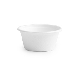 Dressing-Schälchen aus Zuckerrohr, 60 ml, Durchmesser 62 mm, Höhe 3 cm, 100 Stück