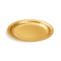 Runder Pappteller, goldfarben, Durchmesser 23 cm, 10 Stück