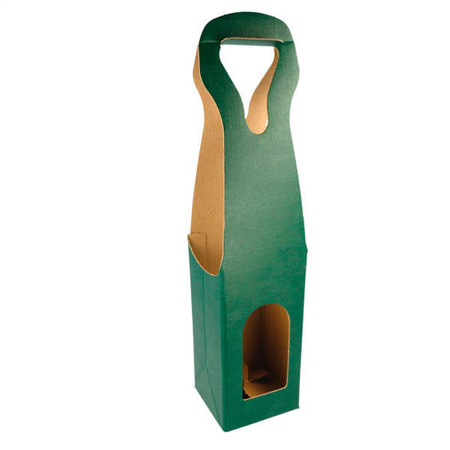 Weinkarton, grün, 9 x 9 x 41 cm, 5 Stück