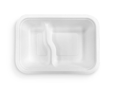 Zweiteiliger Behälter aus Zuckerrohr, 1000 ml, 25 x 18 x 4 cm, Serie „5“, 50 Stück