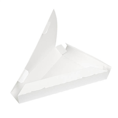 Dreieckige Pizzaschachtel, weiß, 18 x 23 x 3 cm, 100 Stück