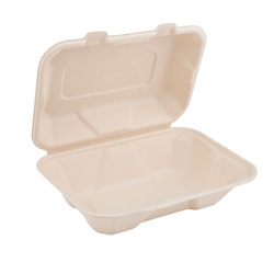 Zuckerrohr-Menübox, ungeteilt, zweilagig, 1000 ml, 22,7 x 15,2 x 7,6 cm, 50 Stück