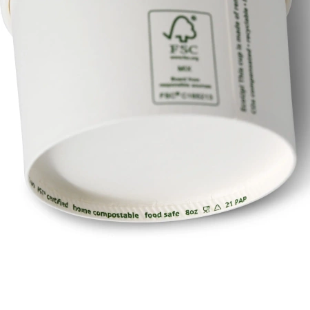 Weißer Pappbecher für Eis, 270 ml, Durchmesser 92 mm, 50 Stück