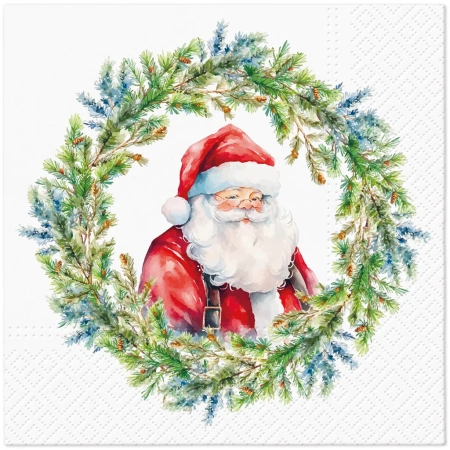 3-lagige Servietten „Joyful Claus“, 1/4, 33 x 33 cm, 20 Stück