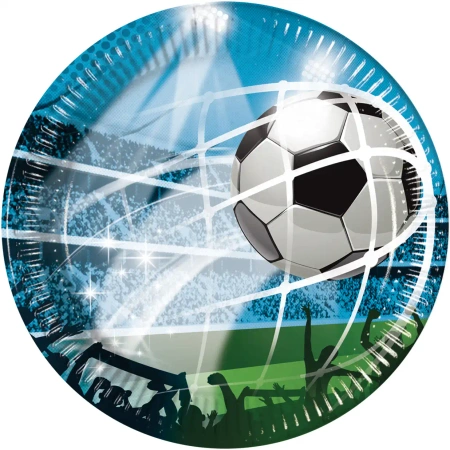 Pappteller „Fußball“, 23 cm, 8 Stück