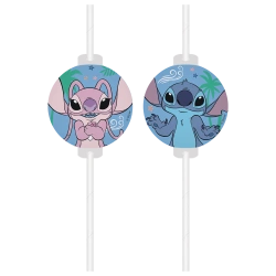 Papierstrohhalme „Stitch“, 22 cm, 4 Stück