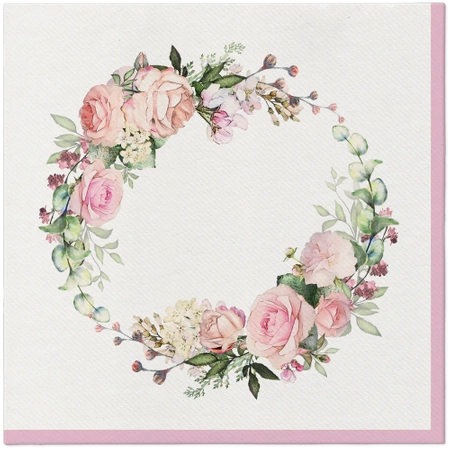 Premium-Airlaid-Servietten, „Delicate Roses“, 1/4, 40 x 40 cm, 50 Stück