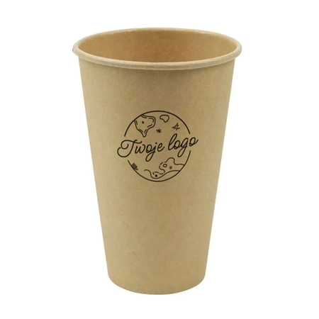 Kraftpapierbecher, Dispersionsbeschichtung, 450 ml, Durchmesser 90 mm, EIGENER AUFDRUCK, 2000 Stück
