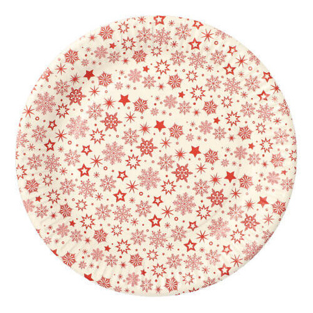 Runder Pappteller „Snowflakes“, 23 cm, 30 Stück
