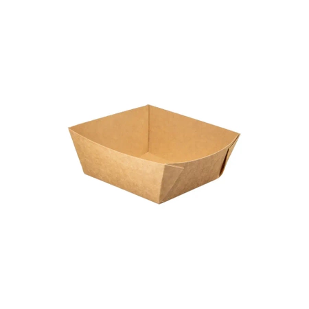 Quadratische Papierschale für Eis „Plastic Free“, Kraftpapier, 130 ml, 50 Stück