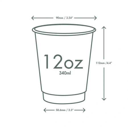 Doppelwandiger Kraftpapierbecher, 350 ml, Durchmesser 90 mm, 25 Stück