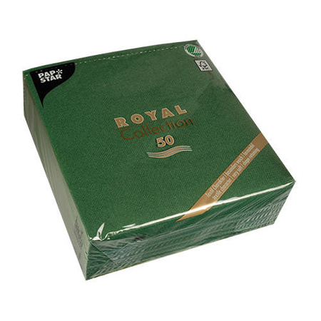 Servietten „Royal Collection“, grün, 1/4, 3-lagig, 40 x 40 cm, 50 Stück