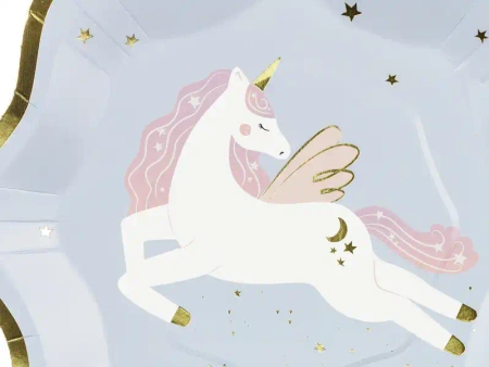 Runder Pappteller „Unicorn Party“, Durchmesser 18 cm, 8 Stück