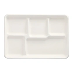 Tablett aus Zuckerrohr, 5-teilig, 22 x 28,2 cm, 25 Stück