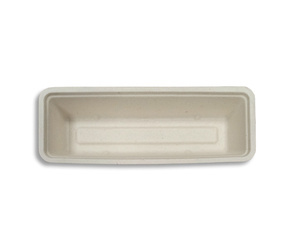 Tiefe Schalen aus Zuckerrohr für Snacks, 20 x 7,4 x 3,4 cm, 50 Stück