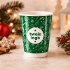 Weihnachtsbecher mit Ihrem Logo – Papierbecher, Dispersionsbeschichtung, 350 ml, Ø 90 mm, GLÄNZEND, 1000 Stk.