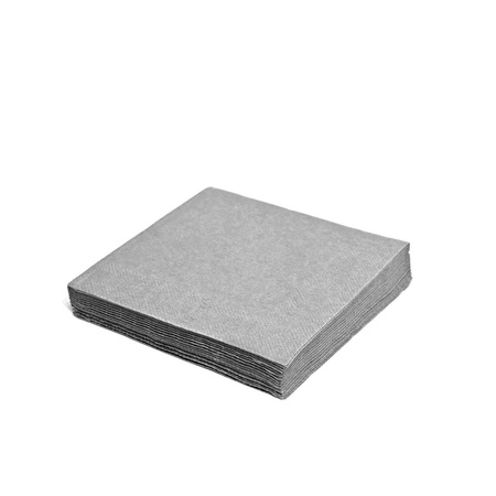 Zweilagige graue Servietten, 1/4, 33 x 33 cm, 250 Stück