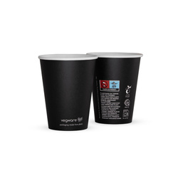 Schwarzer Pappbecher „Black Series“ von Vegware, 250 ml, Durchmesser 80 mm, 50 Stück
