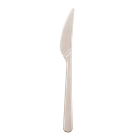 Messer aus Mater-Bi, beige, 17,5 cm, 25 Stück