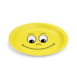 Runder Pappteller „Smile“, Durchmesser 23 cm, 10 Stück