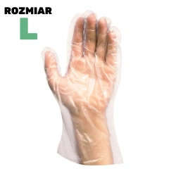 Transparente HDPE-Folienhandschuhe im Block, Größe „L“, 100 Stück