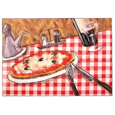 Papierteller „Pizza“ / „Karomuster“ 31 x 43 cm, 500 Stück