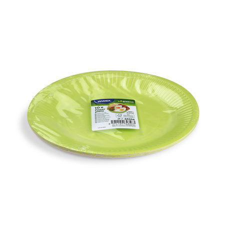 Runder Pappteller, grün, Durchmesser 23 cm, 10 Stück