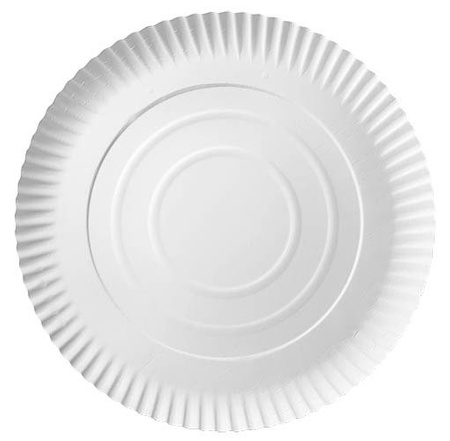 Weißer runder Pappteller, 26 cm, 100 Stück