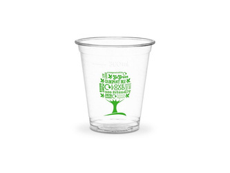 PLA-Becher „Green Tree“, 350 ml, Durchmesser 96 mm, 50 Stück