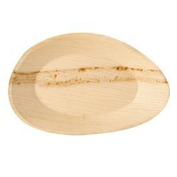 Ovaler Teller aus Palmblättern, 26 x 17 x 2,5 cm, 25 Stück
