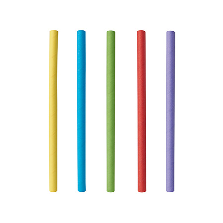 Papier-Cocktailstrohhalme, bunte Mischung, 7/150 mm, 500 Stück