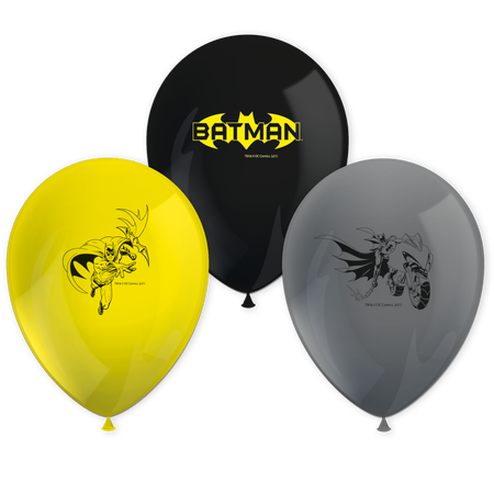 Latexballons „Batman“, 28 cm, 8 Stück
