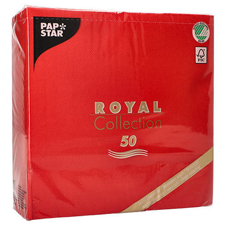 Servietten „Royal Collection“, rot, 1/4, 3-lagig, 40 x 40 cm, 50 Stück
