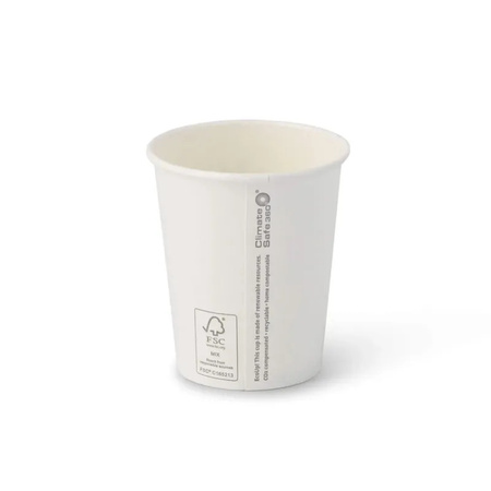 Weißer Pappbecher, Dispersionsbeschichtung, „Winter“, 250 ml, Durchmesser 80 mm, 50 Stück