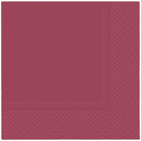 3-lagige Servietten, bordeauxrot, 1/4, 33 x 33 cm, 20 Stück