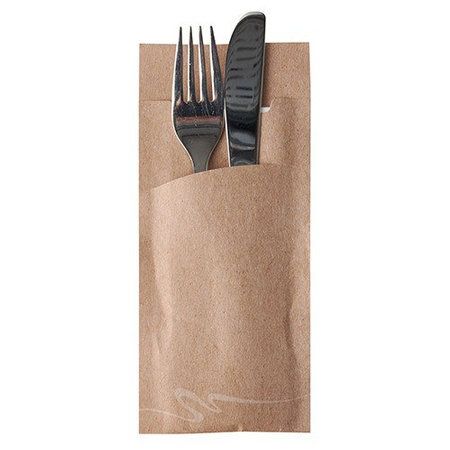 Besteckbeutel mit weißer Serviette, 20 x 8,5 cm, 520 Stück