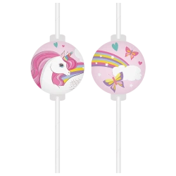 Papierstrohhalme „Unicorn“, 22 cm, 4 Stück