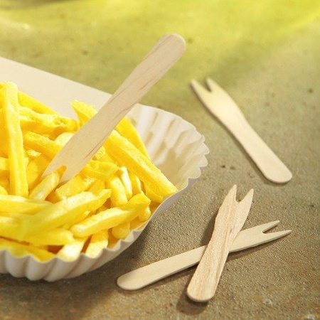 Holz-Pommes-Gabeln, 8,5 cm, 1000 Stück