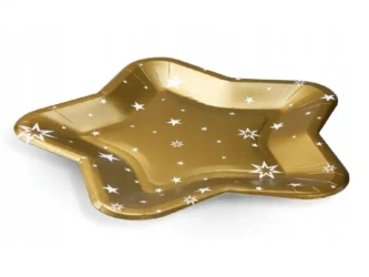 Papier­teller „Goldener Stern“, 25 cm, 6 Stk.