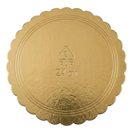 Tortenunterlage, dick, beidseitig gold‑schwarz, 24 cm, 1 Stück