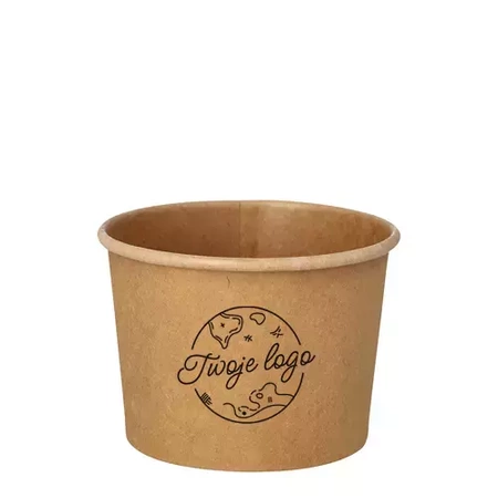 Papiersuppe-Becher 350 ml, 9,8 x 7 cm, EIGENER AUFDRUCK, 2000 Stück