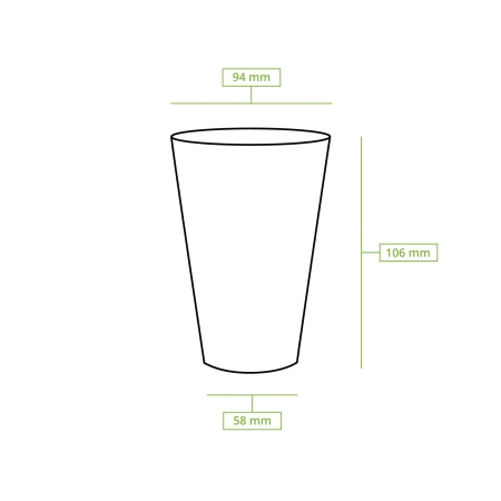 PLA-Becher, 300 ml, Durchmesser 95 mm, 50 Stück