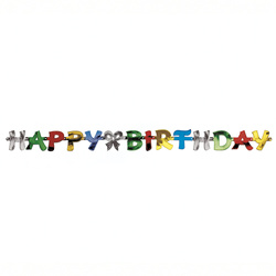 Papiergirlande „Happy Birthday“, Länge 1,4 m, Höhe 11 cm, 1 Stück