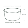Kraftpapier-Salatschale, 1500 ml, Durchmesser 185 mm, 50 Stück